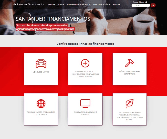 Financiamento Santander Online